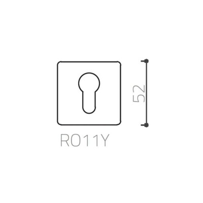 System Kare Yale Kapı Rozeti Fırçalı Mat Altın Renk (RO11Y ELX5) - System (1)