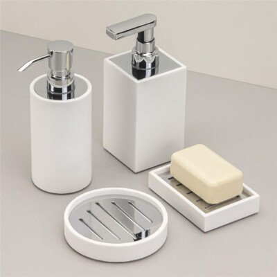 System Katı Sabunluk Beyaz/Krom Renk (BA2027 008 R1-CR) - 2