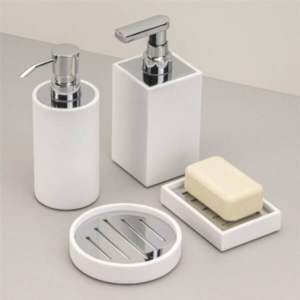 System Katı Sabunluk Beyaz/Krom Renk (BA2027 008 R1-CR) - 2