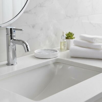 System Katı Sabunluk Beyaz/Krom Renk (BA2029 008 R1-CR) - System Banyo