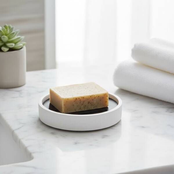 System Katı Sabunluk Mermer Desenli/Siyah Renk (BA2029 008 R3-AL6) - 3