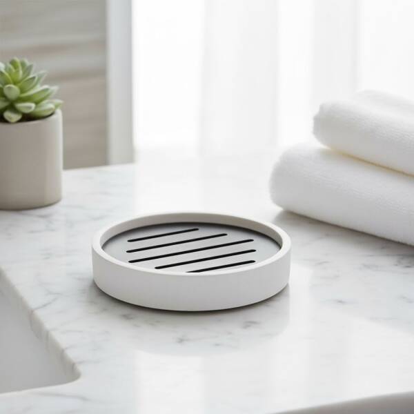 System Katı Sabunluk Mermer Desenli/Siyah Renk (BA2029 008 R3-AL6) - 1