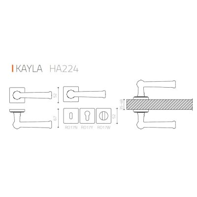 System Kayla Modeli Rozetli Kapı Kolu (HA224RO17 ABM) - 3