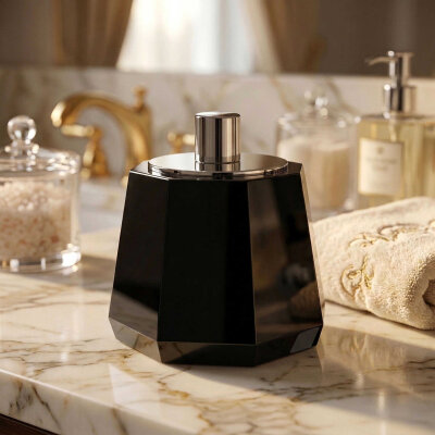 System Kristal Pamukluk Siyah/Krom Renk (BA2038 024 C2-CR) - System Banyo