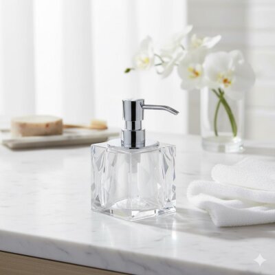 System Kristal Sıvı Sabunluk Krom Renk 150ml (BA2039 006 C1-CR) - System Banyo