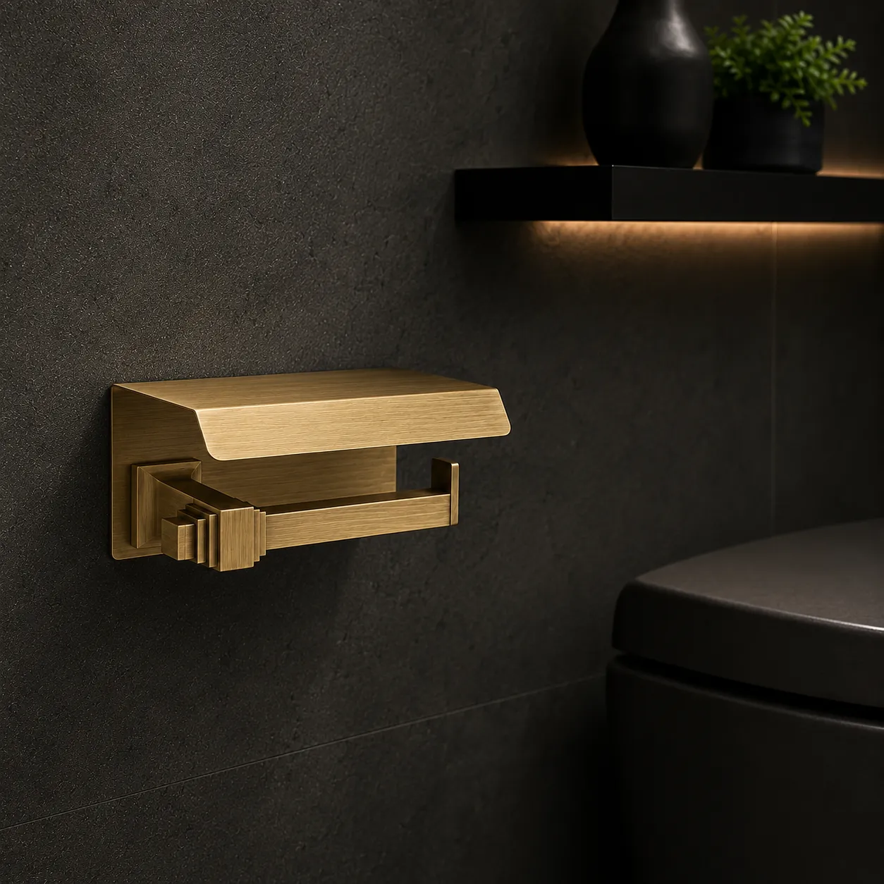 System Kubic Kapaklı Tuvalet Kağıtlığı Antik Sarı Renk (BA1005 011 ABM) - 1