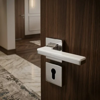 System Larissa Kapı Kolu Krom Beyaz (HA100RO11 CR-CR/AL7) - 1