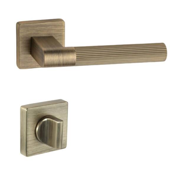 System Leo-L Antik Sarı Renk Rozetli Kapı Kolu (HA247LRO11 ABM) - 3