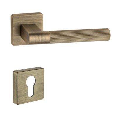 System Leo-L Antik Sarı Renk Rozetli Kapı Kolu (HA247LRO11 ABM) - 4