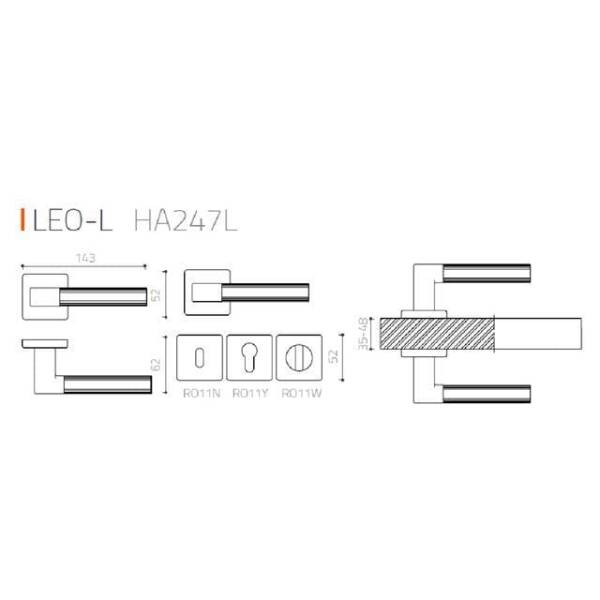 System Leo-L Antik Sarı Renk Rozetli Kapı Kolu (HA247LRO11 ABM) - 5