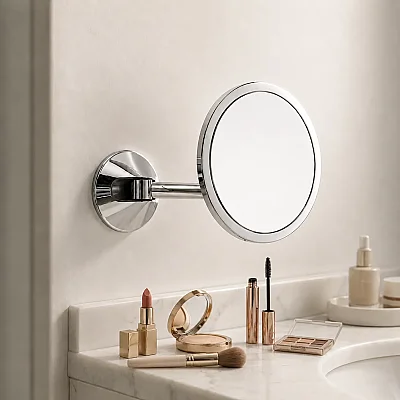 System 5 X Duvara Monte Büyüteçli Makyaj Aynası Krom Renk (BA1029 035 CR) - System Banyo (1)