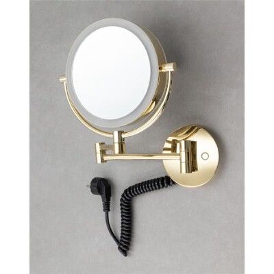 System Duvara Monte Büyüteçli Makyaj Aynası Altın Renk (BA1030 035 GL) - System Banyo