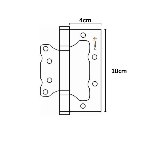 System Kelebek Menteşe 2 Bilyalı Mat Antik Sarı 10cm 3mm (SH102 ABM) - 2