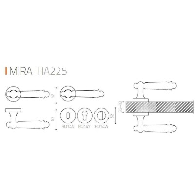 System Mira Kapı Kolu Antik Sarı (HA225RO14 ABM) - 2