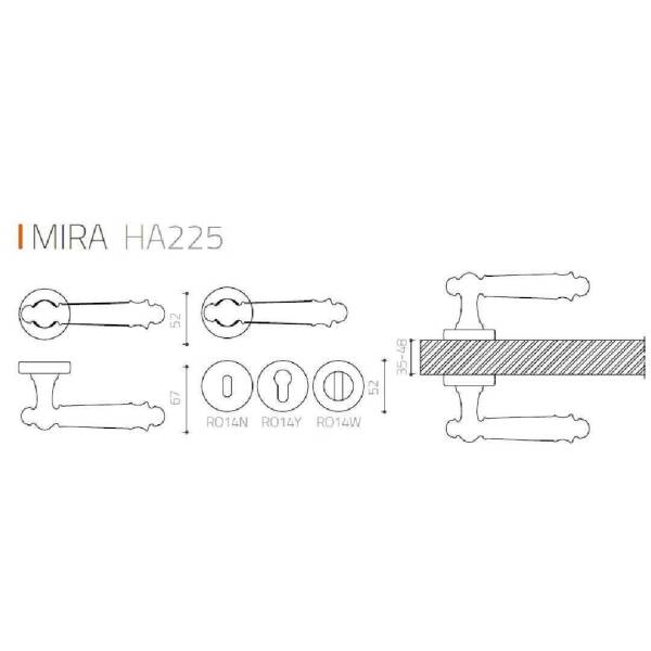 System Mira Kapı Kolu Antik Sarı (HA225RO14 ABM) - 2