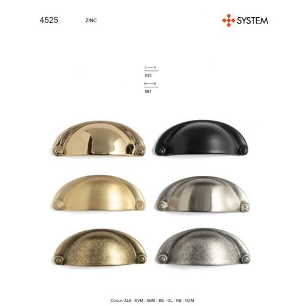 System Mobilya Kulbu Antik Sarı Renk 32mm Düğme Kulp (SY4525 0032 ABM) - 2