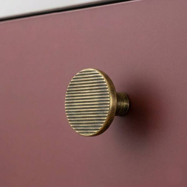 System Mobilya Kulbu Antik Sarı Renk 8mm Düğme Kulp (SY4724 0008 ABM) - 1