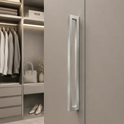 System Mobilya Kulbu Krom Saten Renk 224mm Kulp (6800-224CB) - 1