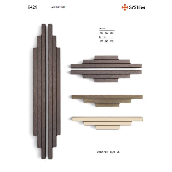 System Mobilya Kulbu Fırçalı Bronz Renk 320mm Kulp (SY9429 0320 ELX3) - 3