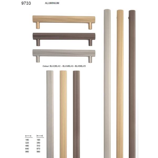 System Mobilya Kulbu Fırçalı Bronz Renk 640mm Kulp (SY9733 0640 ELX3-ELX3) - 3