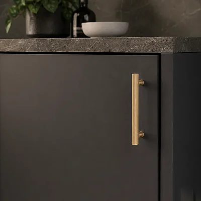System Mobilya Kulbu Fırçalı Mat Altın Renk 160mm Kulp (SY9733 0160 ELX5-ELX5) - 3