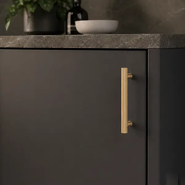 System Mobilya Kulbu Fırçalı Mat Altın Renk 160mm Kulp (SY9733 0160 ELX5-ELX5) - 3