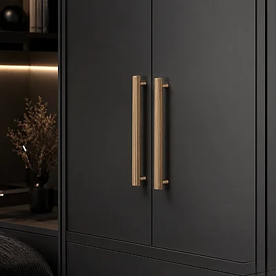 System Mobilya Kulbu Fırçalı Mat Altın Renk 320mm Kulp (SY9733 0320 ELX5-ELX5) - 1