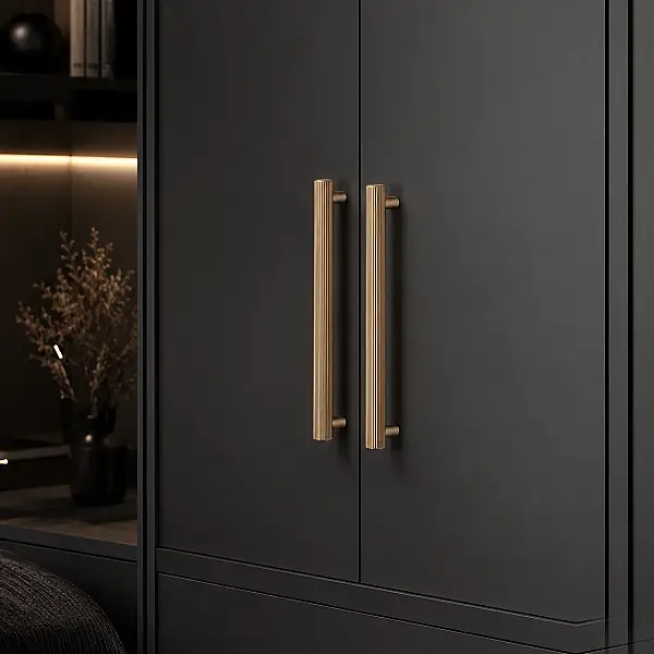 System Mobilya Kulbu Fırçalı Mat Altın Renk 320mm Kulp (SY9733 0320 ELX5-ELX5) - 1