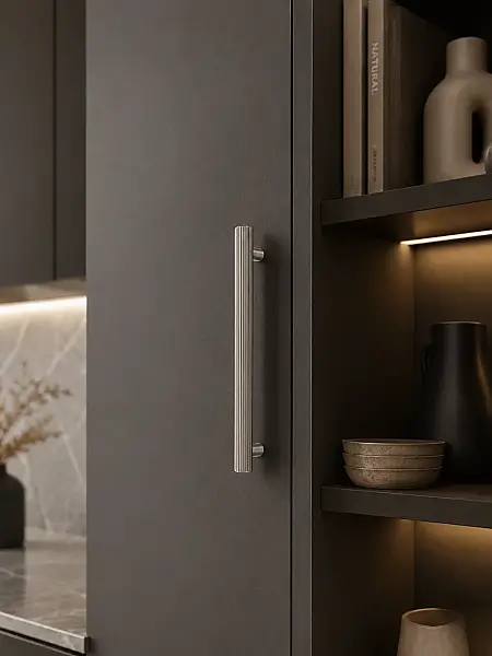 System Mobilya Kulbu Fırçalı Saten Renk 160mm Kulp (SY9733 0160 ELX2-ELX2) - 1