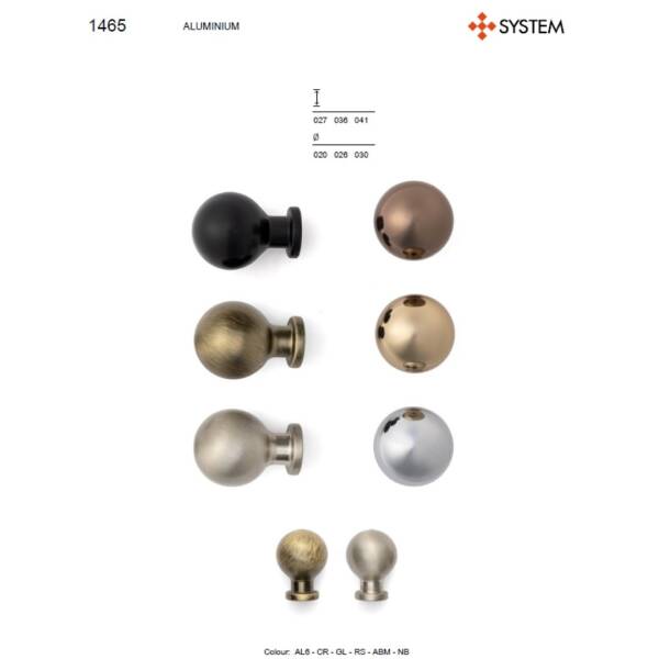 System Mobilya Kulbu Gold Branche Renk 20mm Kulp - 4