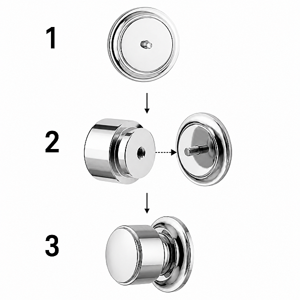 System Mobilya Kulp Tabanı Parlak Nikel 42mm (SY0100 0042 PN) - 3