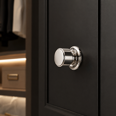 System Mobilya Kulp Tabanı Parlak Nikel 42mm (SY0100 0042 PN) - System