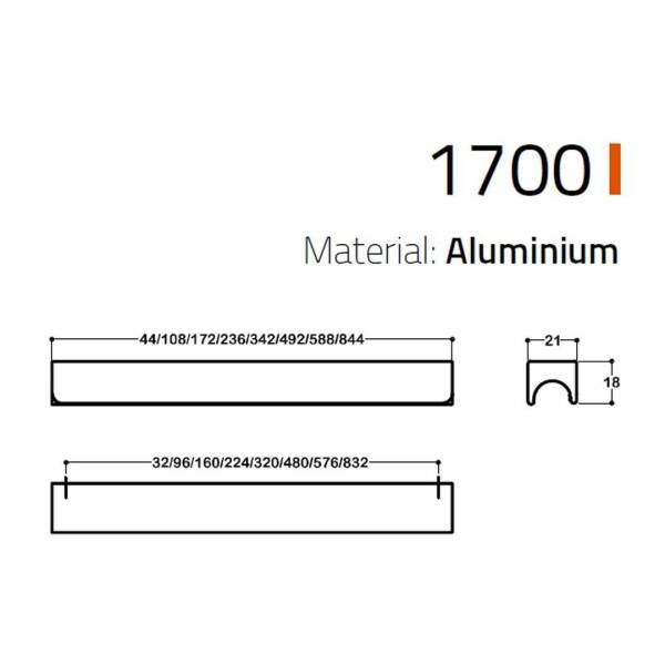 System Mobilya Kulbu Siyah Renk 832mm Kulp (SY1700 0832 AL6) - 2