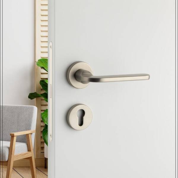 System Moon Rozetli Kapı Kolu Saten (HA250RO12 NBM) - 1