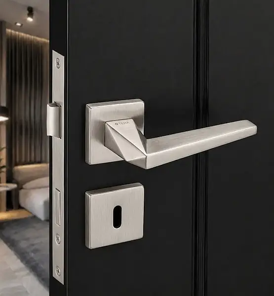 System Nanda Rozetli Oda Kapı Kolu Saten (HA502RO91N NBM) - 1