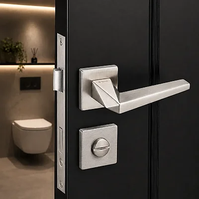 System Nanda Rozetli Wc Kapı Kolu Saten (HA502RO91W NBM) - 1