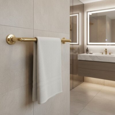 System Nord 48cm Uzun Havluluk Gold/Gold Branch Renk (BA1041 004 GL-GB) - System Banyo