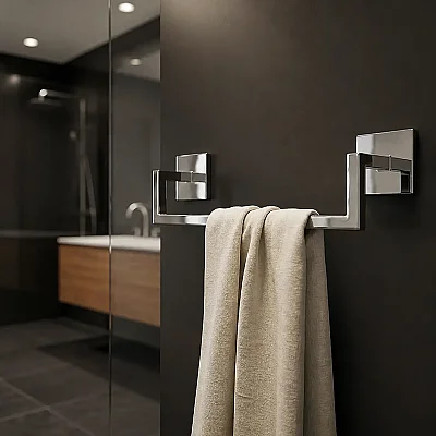 System Nowo Duvara Monte Yapışkanlı Halka Havluluk Krom Renk (BA1018 005 CR) - 1