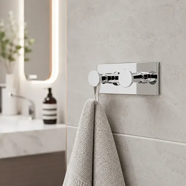 System Nowo Duvara Monte Yapışkanlı Krom İkili Askılık (BA10018 002001 CR) - 1