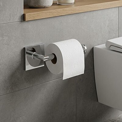 System Nowo Duvara Monte Yapışkanlı Tuvalet Kağıtlığı Krom Renk (BA1018 002 CR) - System Banyo
