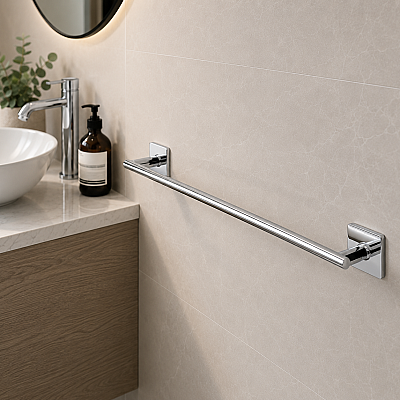 System Nowo Yapışkanlı Krom 29cm Uzun Havluluk CR (BA1018 004 CR) - System Banyo