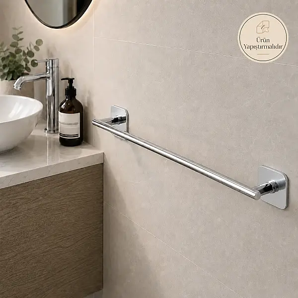 System Nowo Yapışkanlı Krom 45cm Uzun Havluluk CR (BA1018 004 CR) - 3