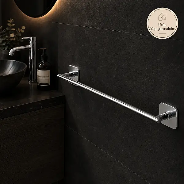 System Nowo Yapışkanlı Krom 45cm Uzun Havluluk CR (BA1018 004 CR) - 2