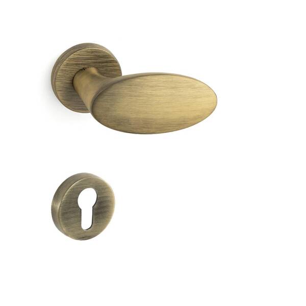 System Oberon Antik Sarı Renk Rozetli Kapı Kolu (HA236RO12 ABM) - 1