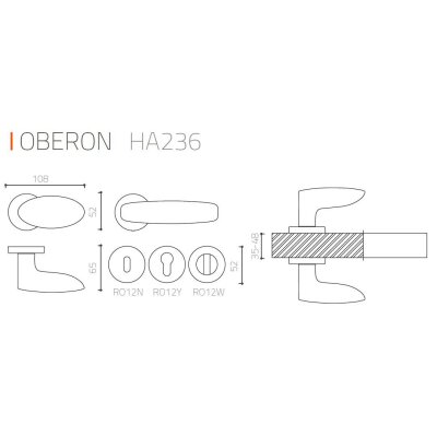System Oberon Antik Sarı Renk Rozetli Kapı Kolu (HA236RO12 ABM) - 3