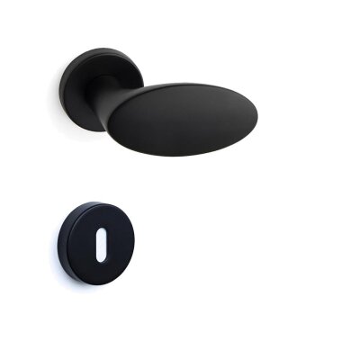 System Oberon Siyah Renk Rozetli Kapı Kolu (HA236RO12 AL6) - System