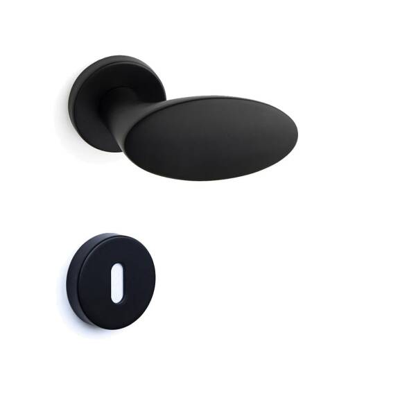 System Oberon Siyah Renk Rozetli Kapı Kolu (HA236RO12 AL6) - 1