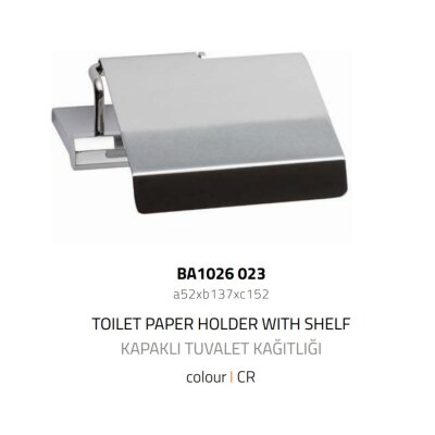 System Octagon Kapaklı Tuvalet Kağıtlığı Krom Renk (BA1026 023 CR) - 2