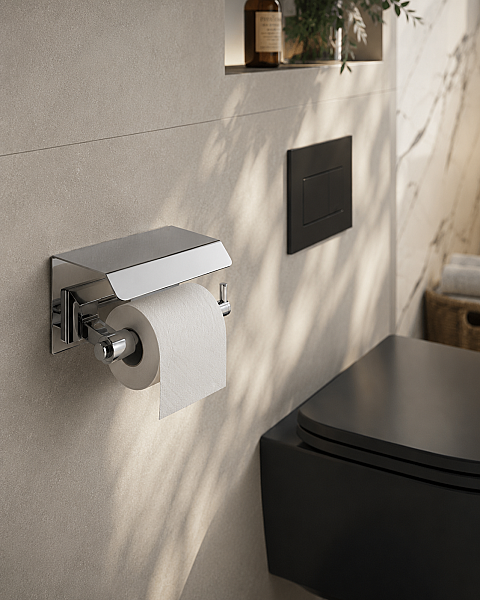System Octagon Kapaklı Tuvalet Kağıtlığı Krom Renk (BA1026 023 CR) - 3