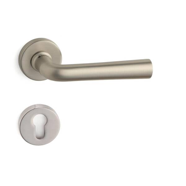 System Otto Nikel Saten Rozetli Kapı Kolu (HA254RO12 NBM) - 1